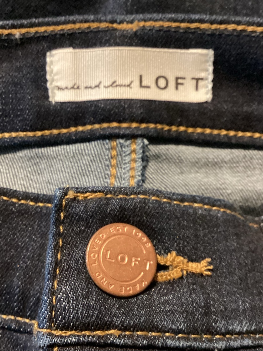 LOFT Indigo Modern Skinny Jeans with Subtle Whiskering,10”rise, sz27/4 - Picture 8 of 11